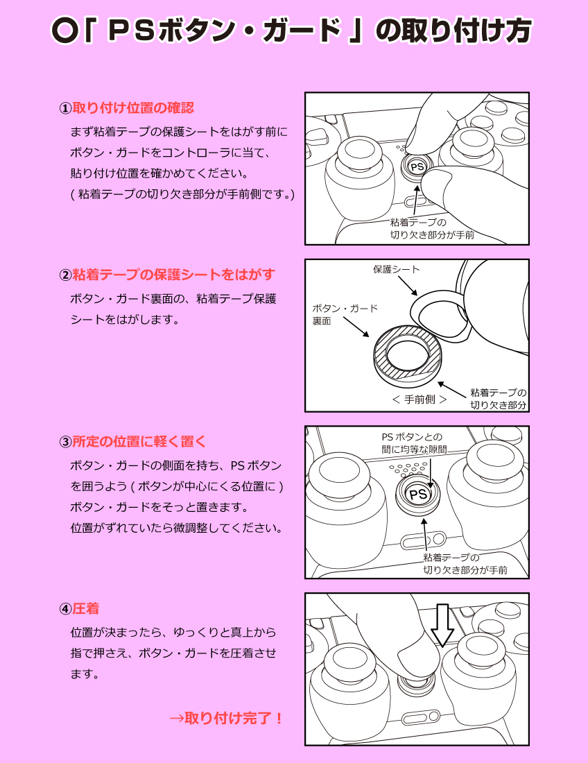 スカイダイバーテック ＰＳボタン・ガードの、PSボタンのまちがい押し、誤入力を防止する、4つの特徴